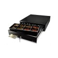 Cajon portamonedas Phoenix / 41cm / Apertura Manual con Boton / Compartimentos para Billetes 4 - Monedas 8 / Negro