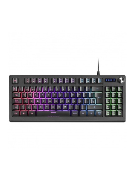 ÷ Teclado h-mecanico compacto tkl mars gaming mkrevo color negro con pad numerico y rueda/scroll multi