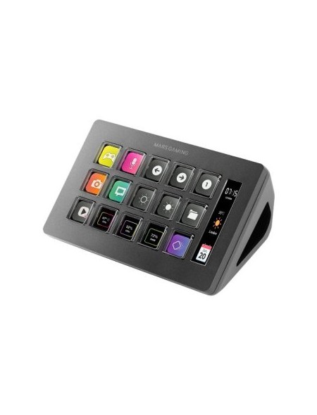 ÷ Control deck slim mars gaming msd-one black 15 teclas de acceso directo lcd personalizables