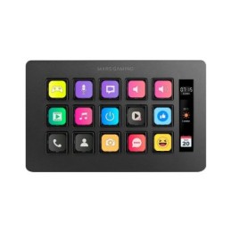 ÷ Control deck slim mars gaming msd-one black 15 teclas de acceso directo lcd personalizables