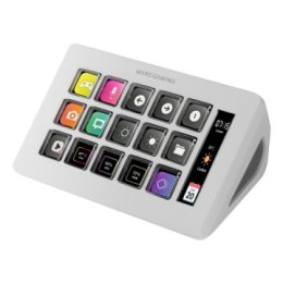 ÷ Control deck slim mars gaming msd-one white 15 teclas de acceso directo lcd personalizables