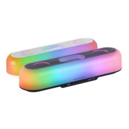÷ Barra de sonido bluetooth mars gaming msborb negro 20w iluminacion rgb 360 bt aux fm tf bat. 6h