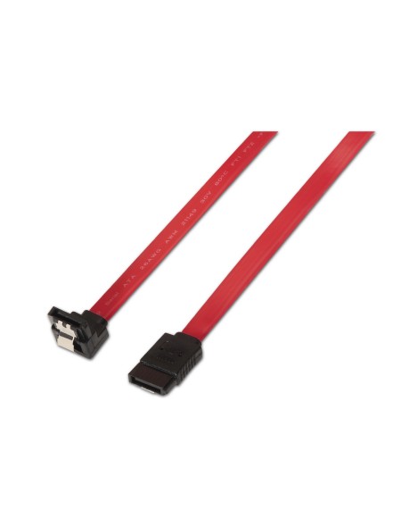÷ Aisens - cable sata iii datos 6g datos acodado con anclajes, rojo, 0.5m
