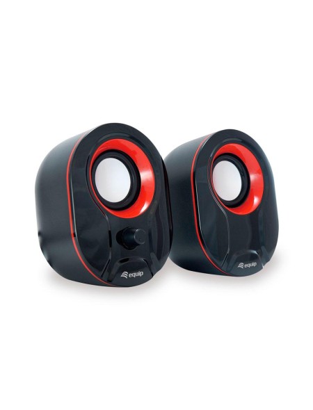 ÷ Altavoces 2.0 equip life 6w rms color negro y rojo jack 3.5