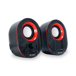 ÷ Altavoces 2.0 equip life 6w rms color negro y rojo jack 3.5