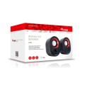 ÷ Altavoces 2.0 equip life 6w rms color negro y rojo jack 3.5